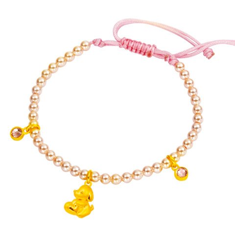 甜蜜旺旺-黃金水晶珍珠手鍊