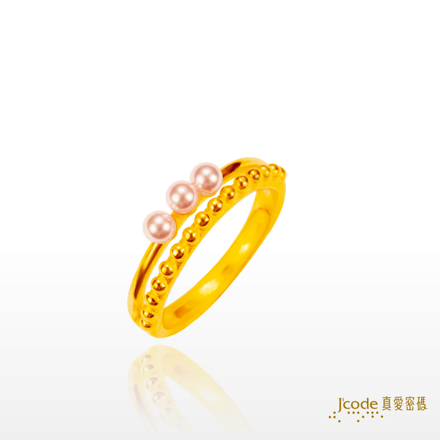 珍美好 - 水晶珍珠黃金戒指